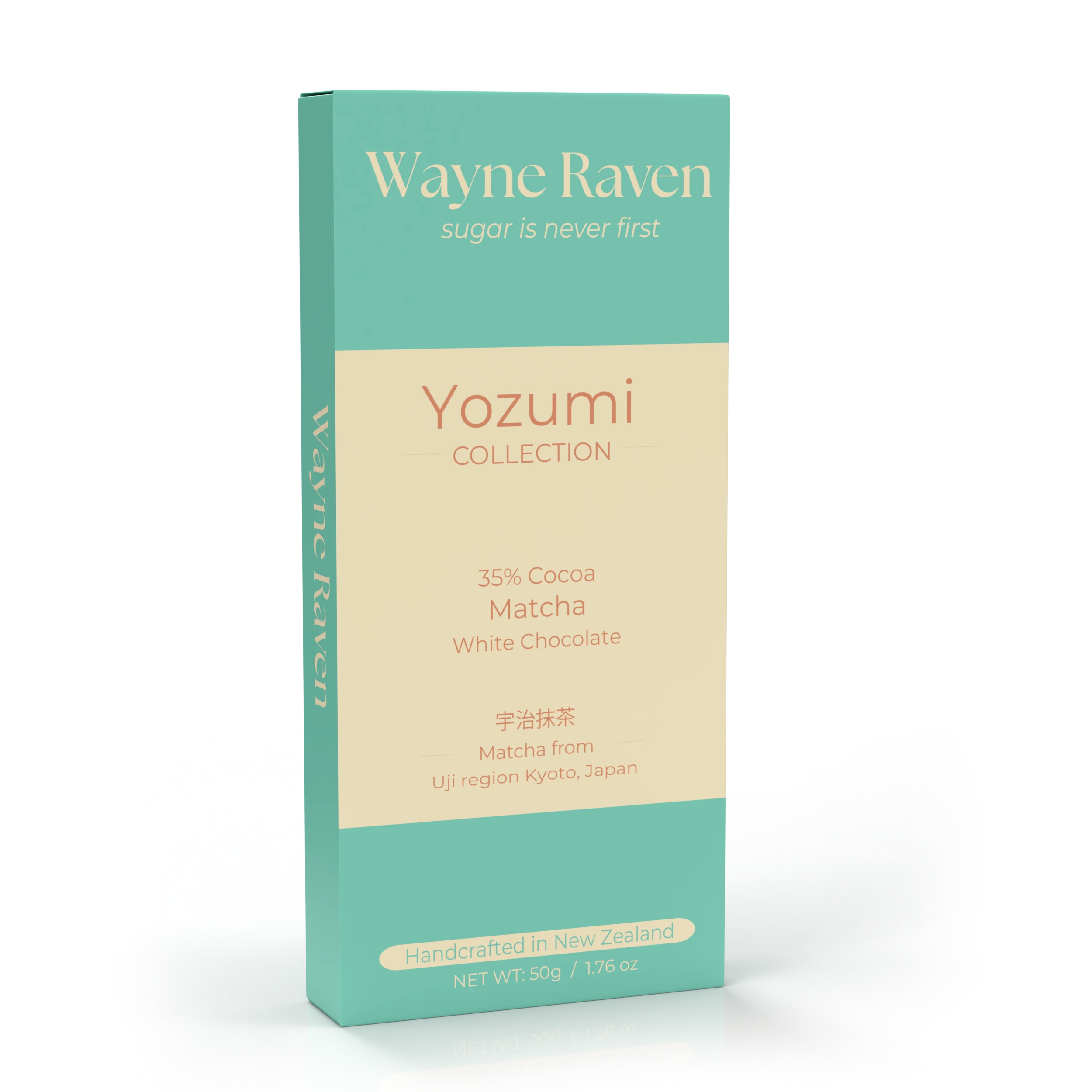 Wayne Raven matcha chocolate bar in the Yozumi collection
