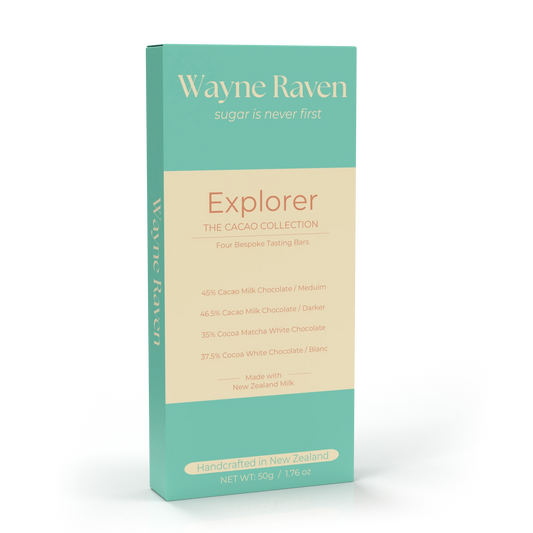 Explorer Mini Chocolate bars four flavours by Wayne Raven